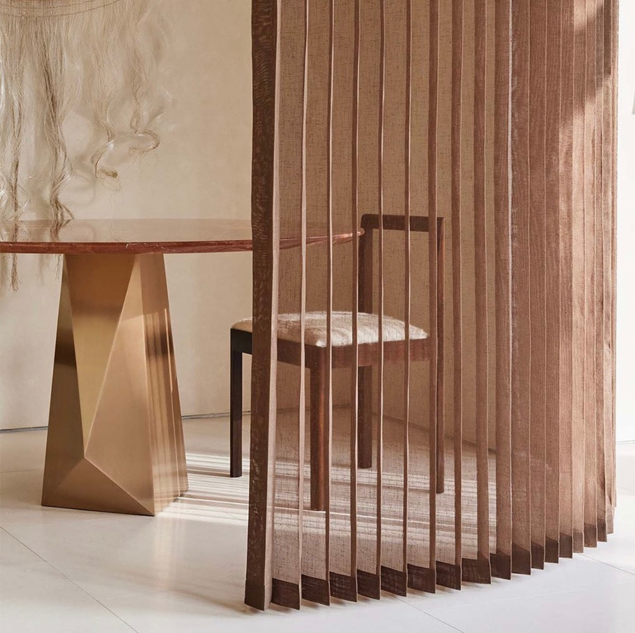 Accordion pleated curtain