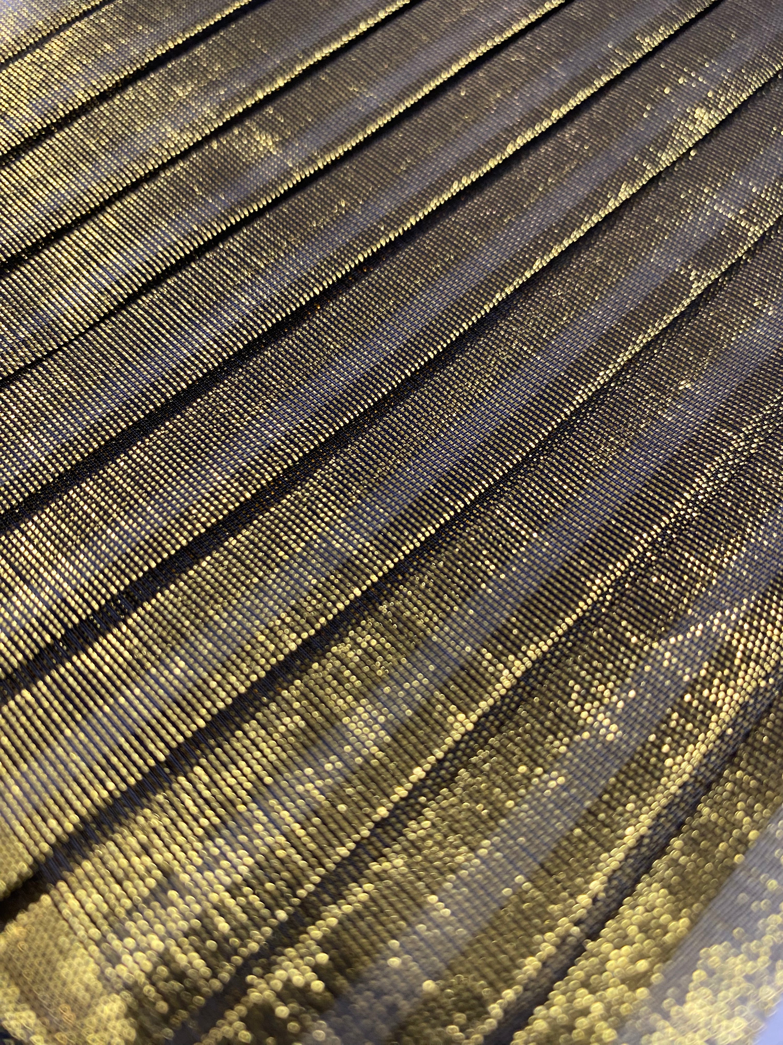 machine box pleated gold lamé