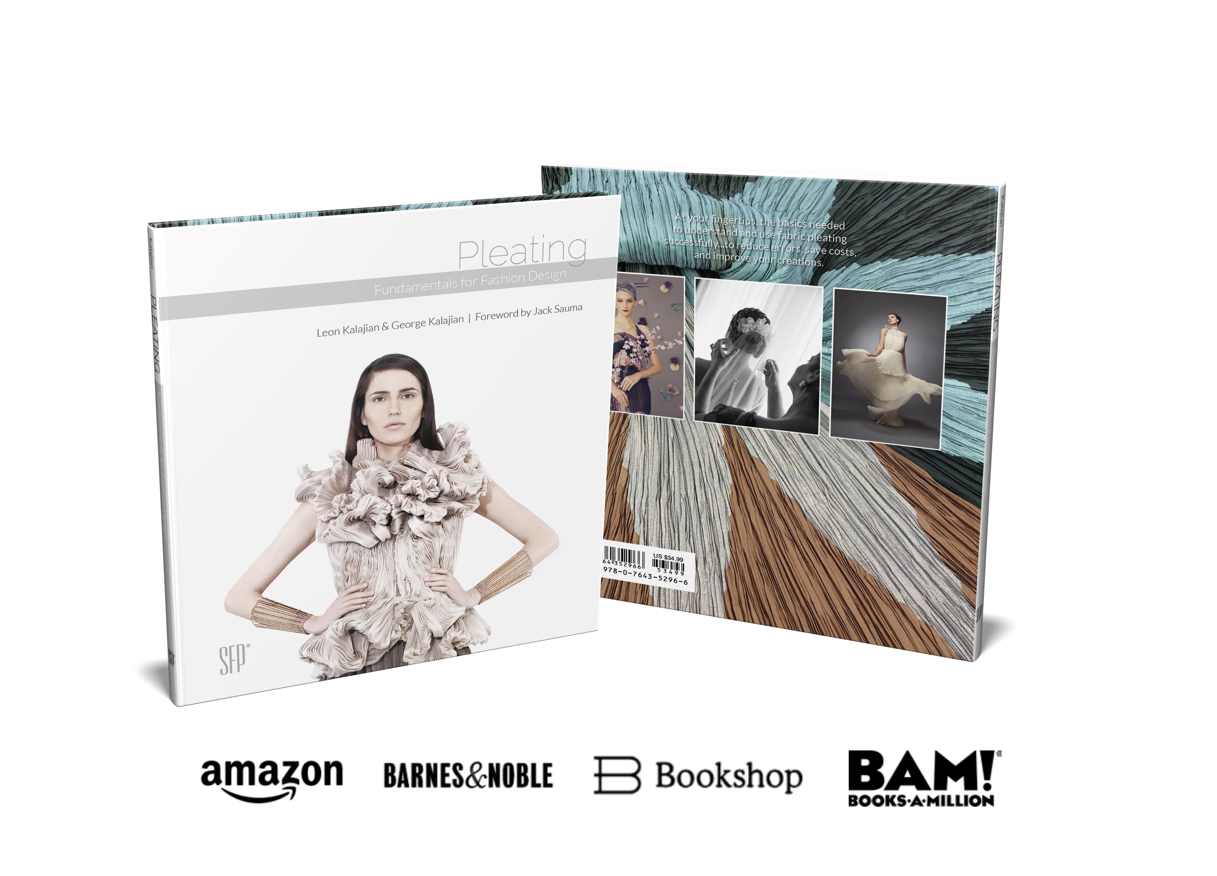 Pleating fundamentals textbook with logos of where to purchase