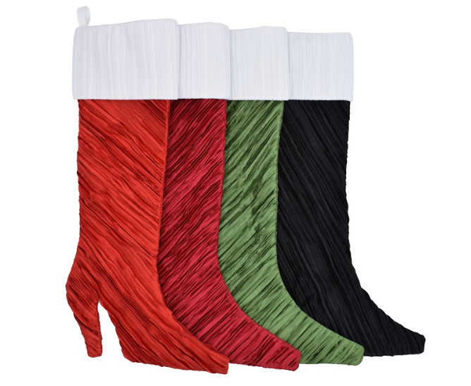 Pleated Charmeuse "Sexy" High-Heeled Christmas Stocking