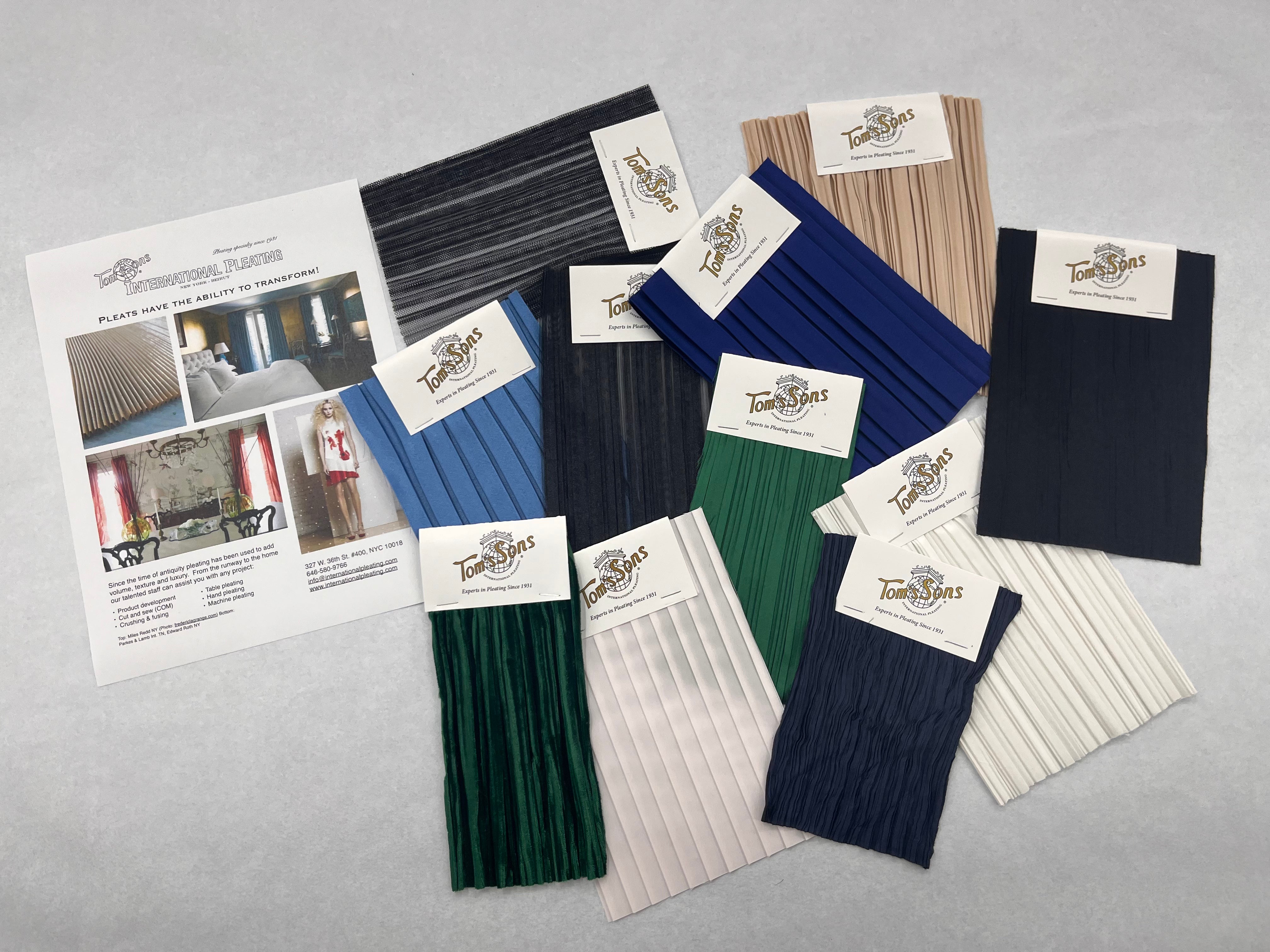 assorted pleated swatches 