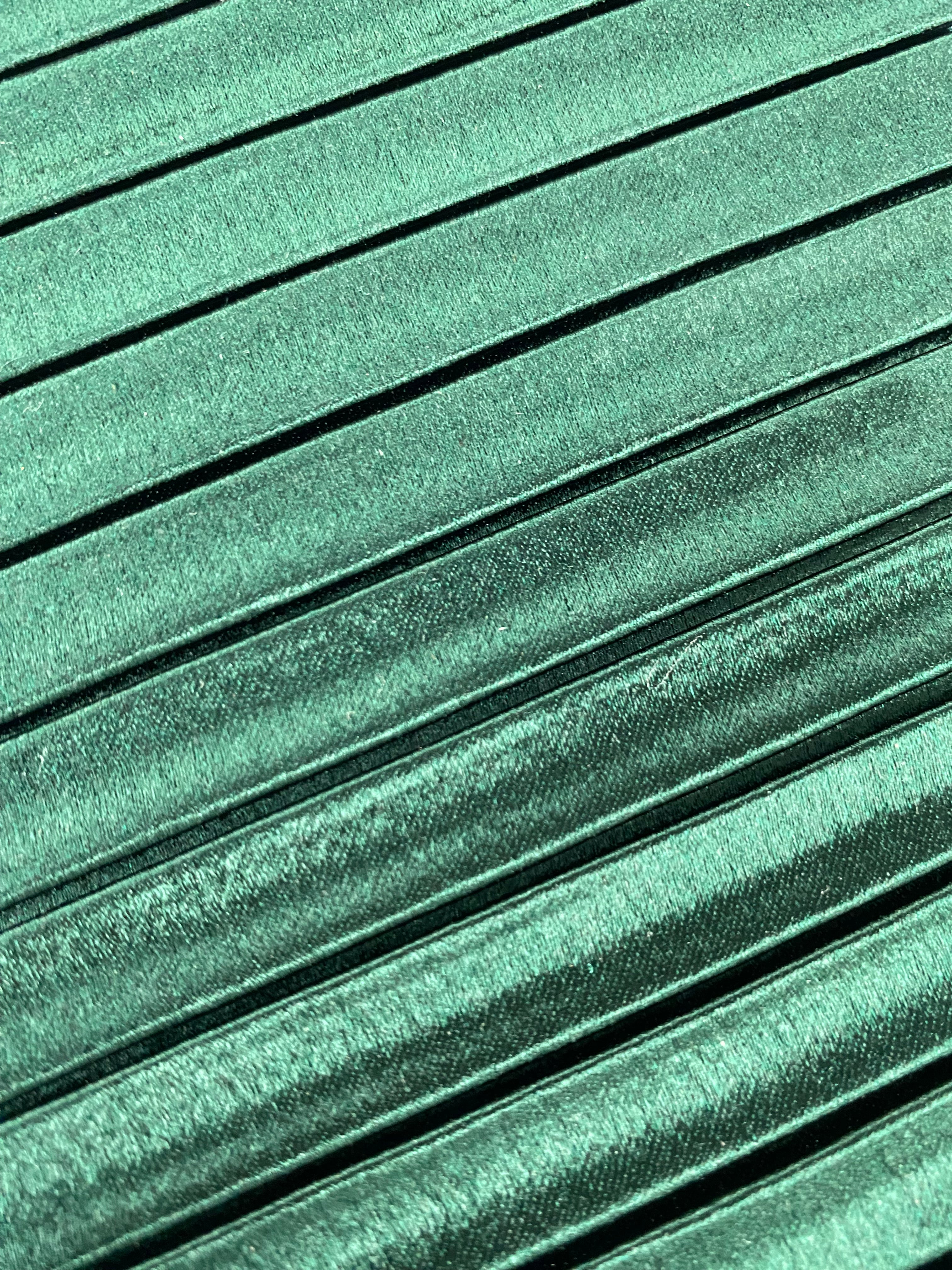 box pleated emerald green charmeuse 