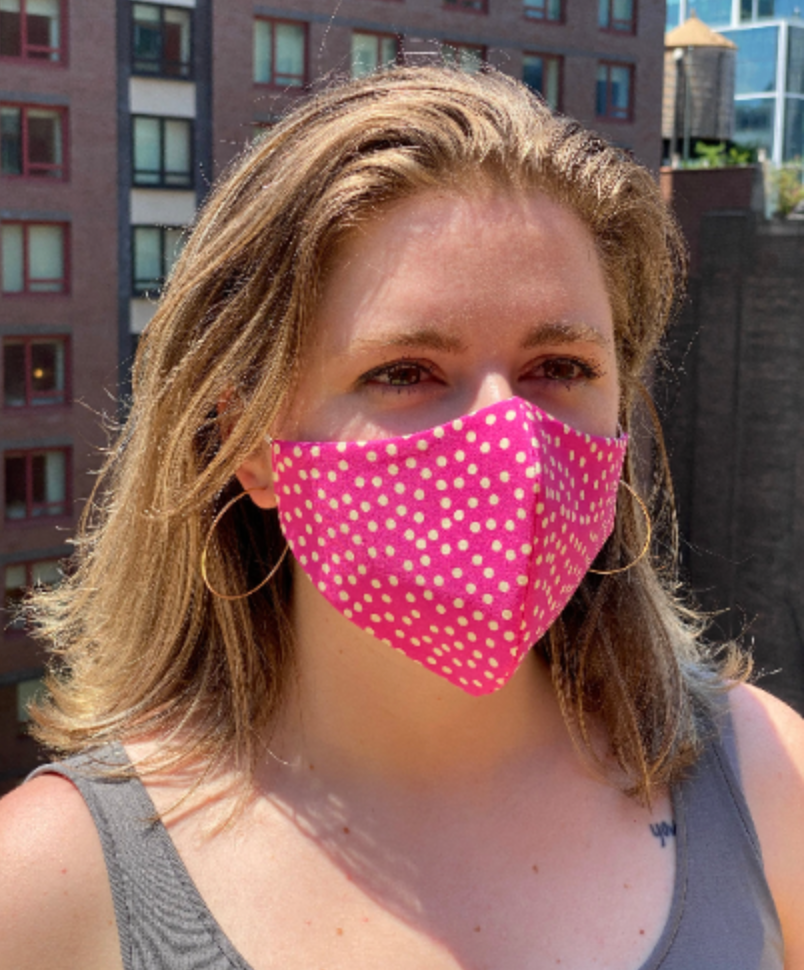 Pink Silk Crazy Dot Sculpted Mask