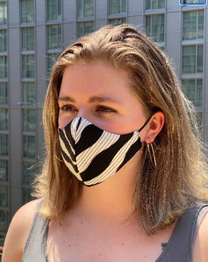 Silk Zebra Print Cheeky Mask