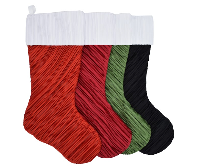 Pleated Charmeuse Christmas Stocking